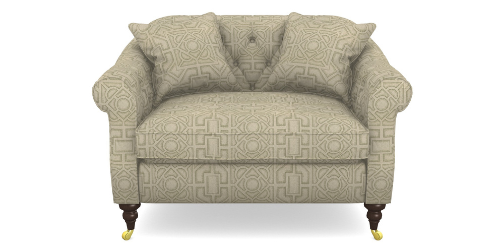 Product photograph of Abbotsbury Snuggler In Rhs Collection - Large Knot Garden Linen - Pistachio from Sofas and Stuff Limited