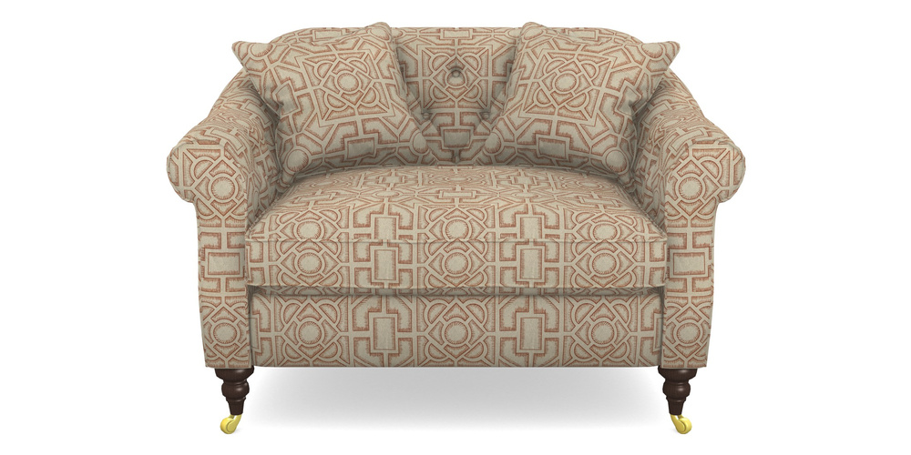 Product photograph of Abbotsbury Snuggler In Rhs Collection - Large Knot Garden Linen - Terracotta from Sofas and Stuff Limited