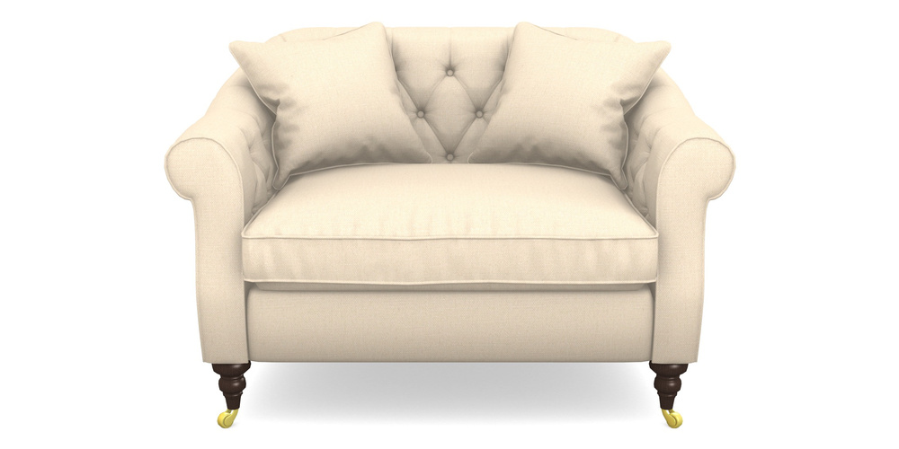 Product photograph of Abbotsbury Snuggler In Plain Linen Cotton - Rice Pudding from Sofas and Stuff Limited