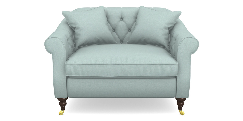 Product photograph of Abbotsbury Snuggler In Plain Linen Cotton - Robins Egg from Sofas and Stuff Limited