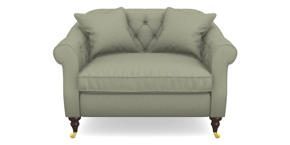 Product photograph of Abbotsbury Snuggler In Plain Linen Cotton - Sage from Sofas and Stuff Limited