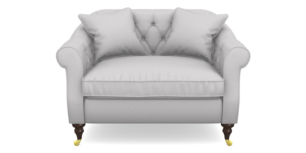 Product photograph of Abbotsbury Snuggler In Plain Linen Cotton - Seal from Sofas and Stuff Limited