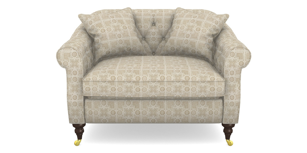 Product photograph of Abbotsbury Snuggler In Rhs Collection - Small Knot Garden Cotton Weave - Gold from Sofas and Stuff Limited