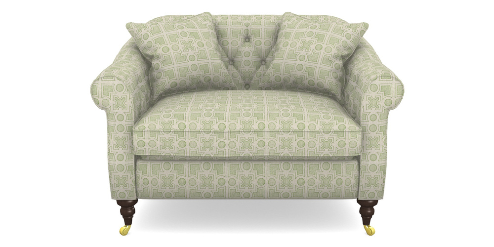 Product photograph of Abbotsbury Snuggler In Rhs Collection - Small Knot Garden Cotton Weave - Green from Sofas and Stuff Limited