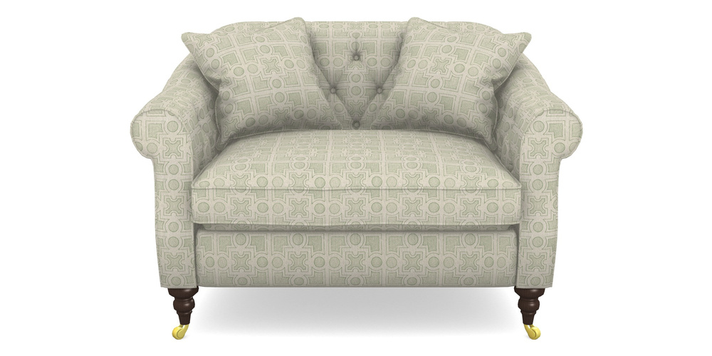 Product photograph of Abbotsbury Snuggler In Rhs Collection - Small Knot Garden Cotton Weave - Pistachio from Sofas and Stuff Limited