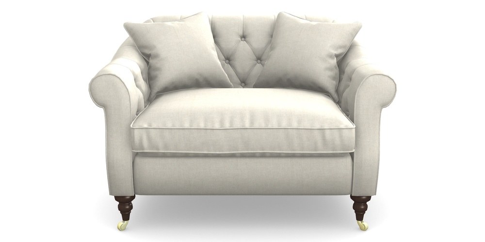 Product photograph of Abbotsbury Snuggler In Super Soft Velvet - Linen from Sofas and Stuff Limited