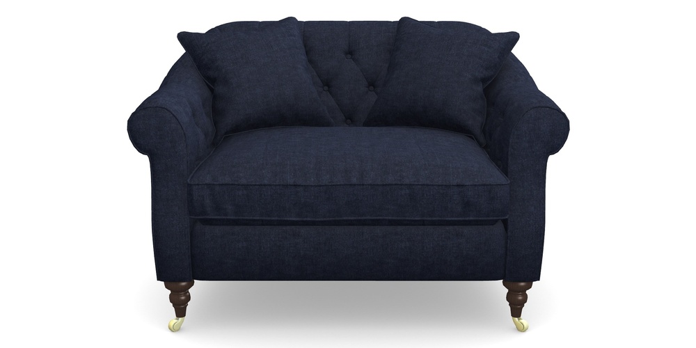 Product photograph of Abbotsbury Snuggler In Super Soft Velvet - Navy from Sofas and Stuff Limited