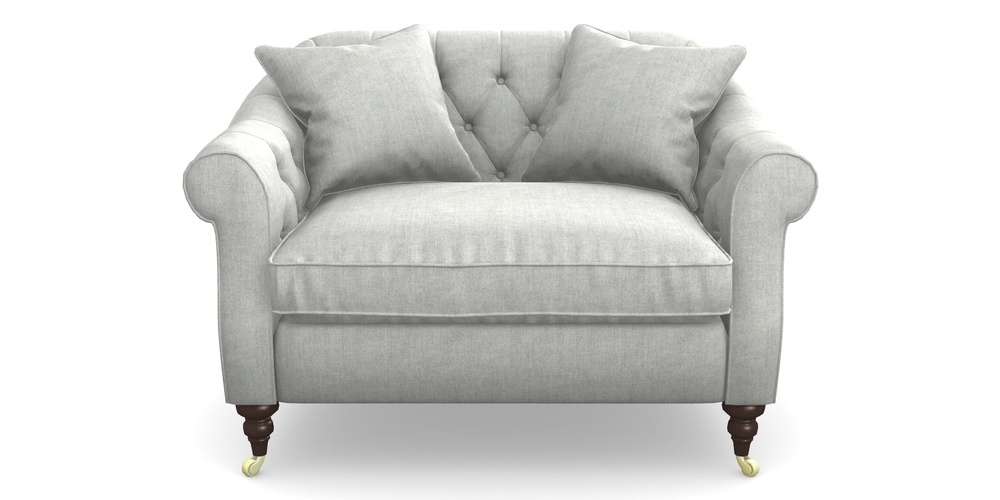 Product photograph of Abbotsbury Snuggler In Super Soft Velvet - Silver from Sofas and Stuff Limited