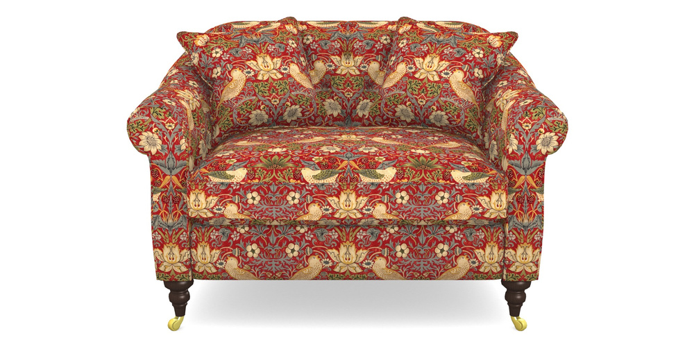 Product photograph of Abbotsbury Snuggler In William Morris Collection - Strawberry Thief - Crimson Slate from Sofas and Stuff Limited