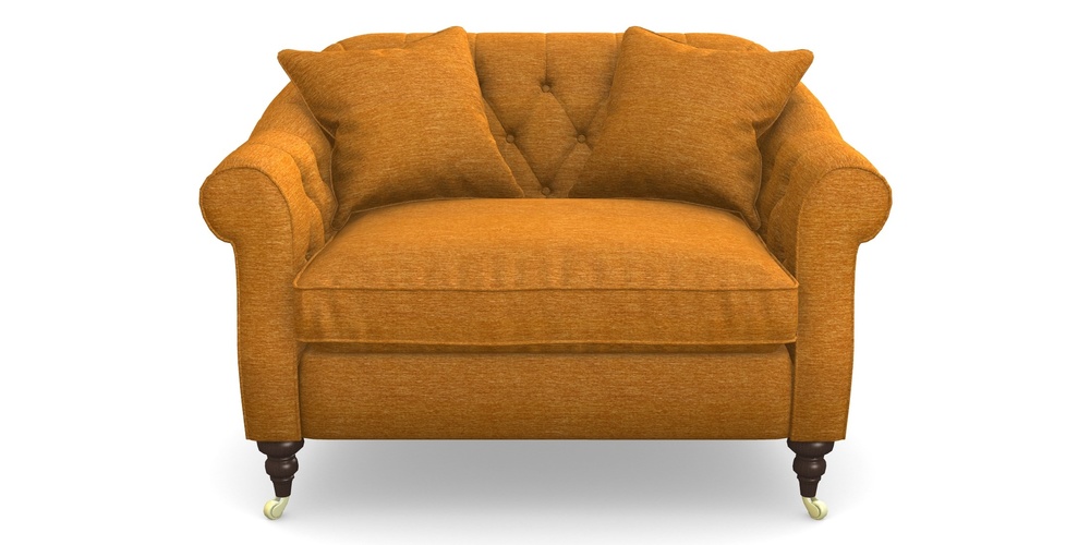 Product photograph of Abbotsbury Snuggler In Textured Velvet - Turmeric from Sofas and Stuff Limited