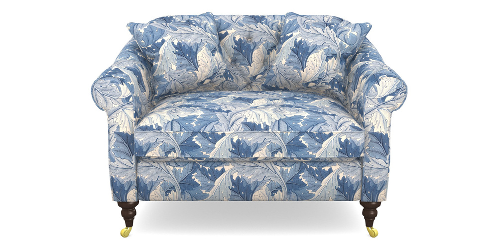 Product photograph of Abbotsbury Snuggler In William Morris Collection - Acanthus - Woad from Sofas and Stuff Limited