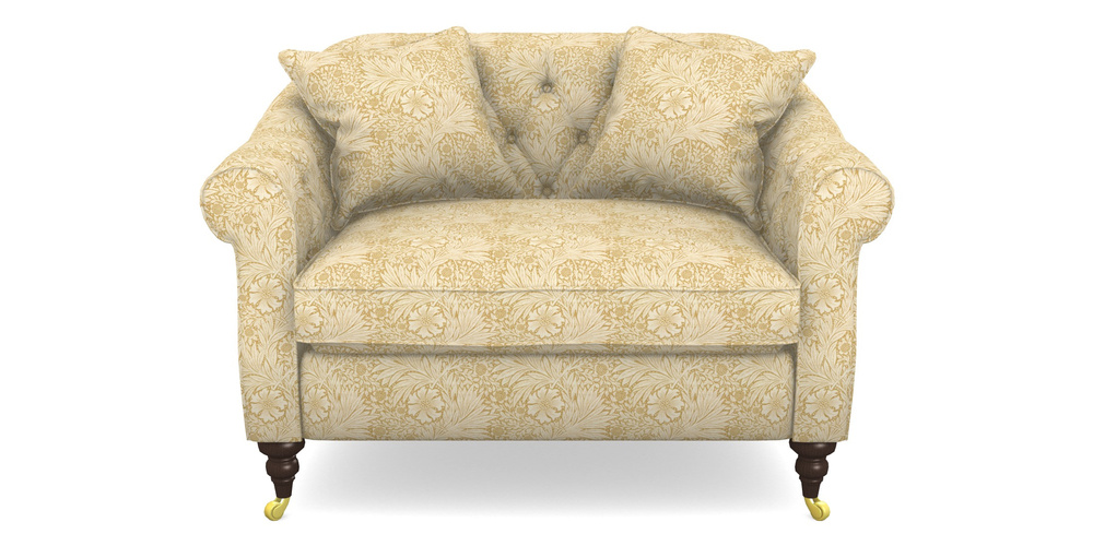 Product photograph of Abbotsbury Snuggler In William Morris Collection - Marigold - Lichen Cowslip from Sofas and Stuff Limited