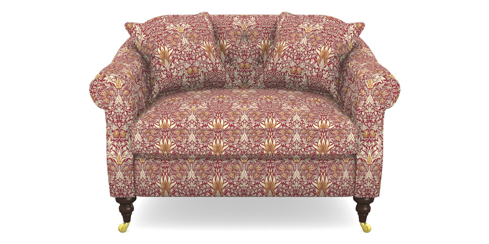 Product photograph of Abbotsbury Snuggler In William Morris Collection - Snakeshead - Claret Gold from Sofas and Stuff Limited