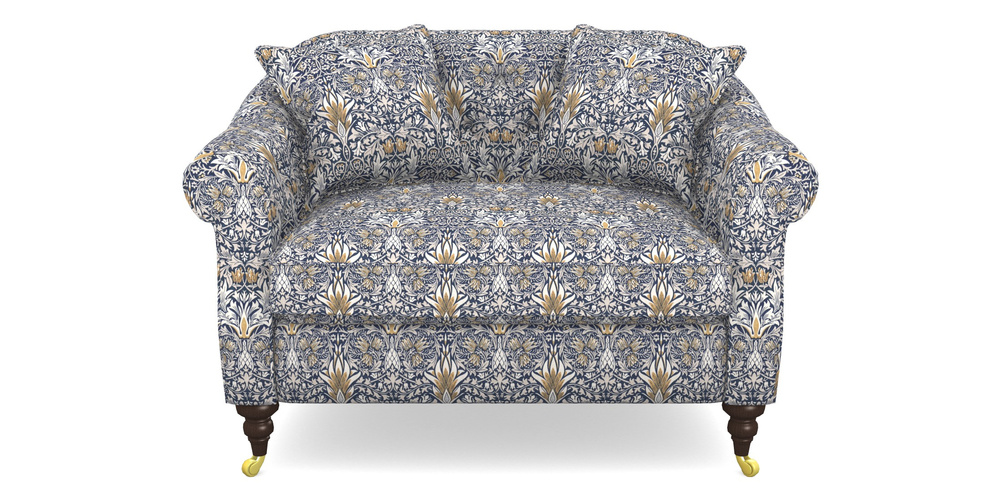 Product photograph of Abbotsbury Snuggler In William Morris Collection - Snakeshead - Indigo Hemp from Sofas and Stuff Limited