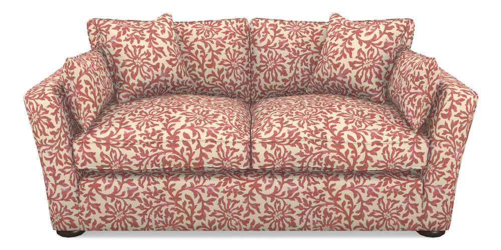 Product photograph of Aldeburgh Sofa Bed 3 Seater Sofa Bed In V A Brompton Collection - Floral Scroll - Chilli from Sofas and Stuff Limited