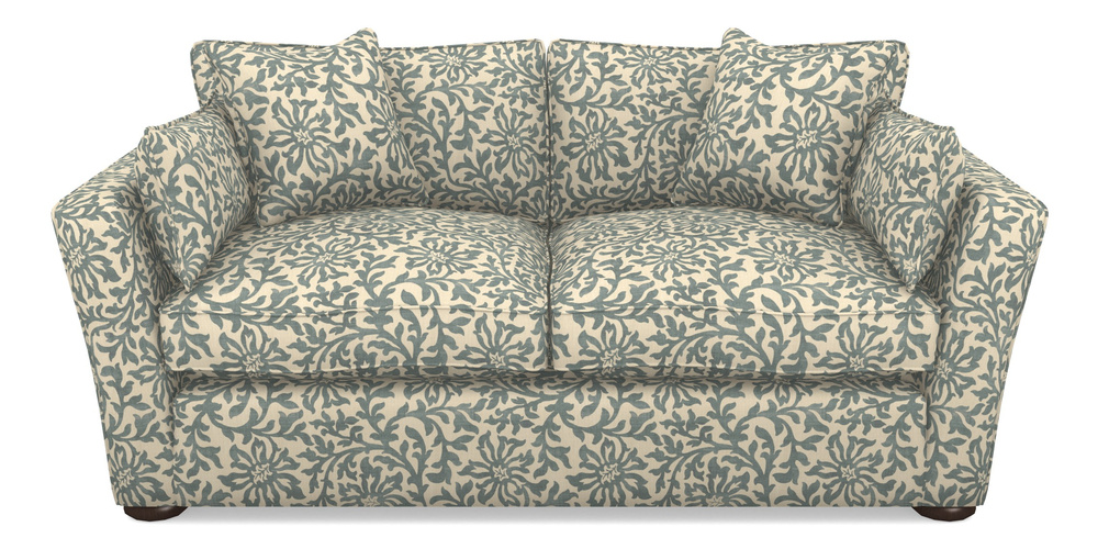 Product photograph of Aldeburgh Sofa Bed 3 Seater Sofa Bed In V A Brompton Collection - Floral Scroll - Pebble from Sofas and Stuff Limited