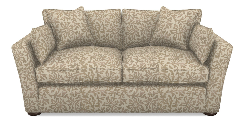 Product photograph of Aldeburgh Sofa Bed 3 Seater Sofa Bed In V A Brompton Collection - Floral Scroll - Assam Tea from Sofas and Stuff Limited