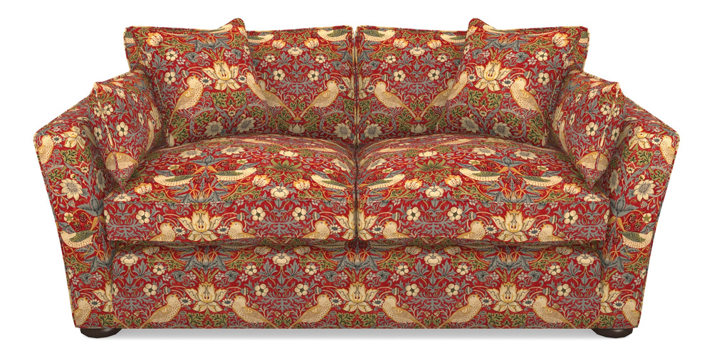 Product photograph of Aldeburgh Sofa Bed 3 Seater Sofa Bed In William Morris Collection - Strawberry Thief - Crimson Slate from Sofas and Stuff Limited