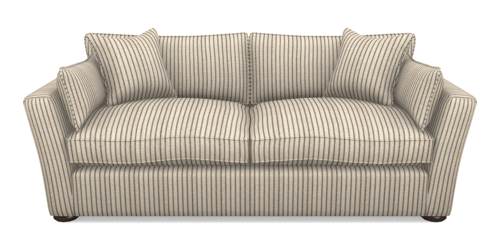 Product photograph of Aldeburgh Sofa Bed 4 Seater Sofa Bed In Cloth 18 Stripes - Ticking - Bible Black from Sofas and Stuff Limited