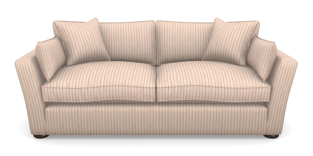 Product photograph of Aldeburgh Sofa Bed 4 Seater Sofa Bed In Cloth 18 Stripes - Ticking - Cranberry from Sofas and Stuff Limited