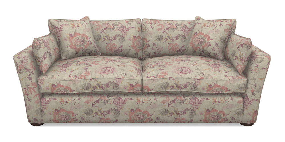 Product photograph of Aldeburgh Sofa Bed 4 Seater Sofa Bed In Floral Linen - Faith Antique Sangria from Sofas and Stuff Limited