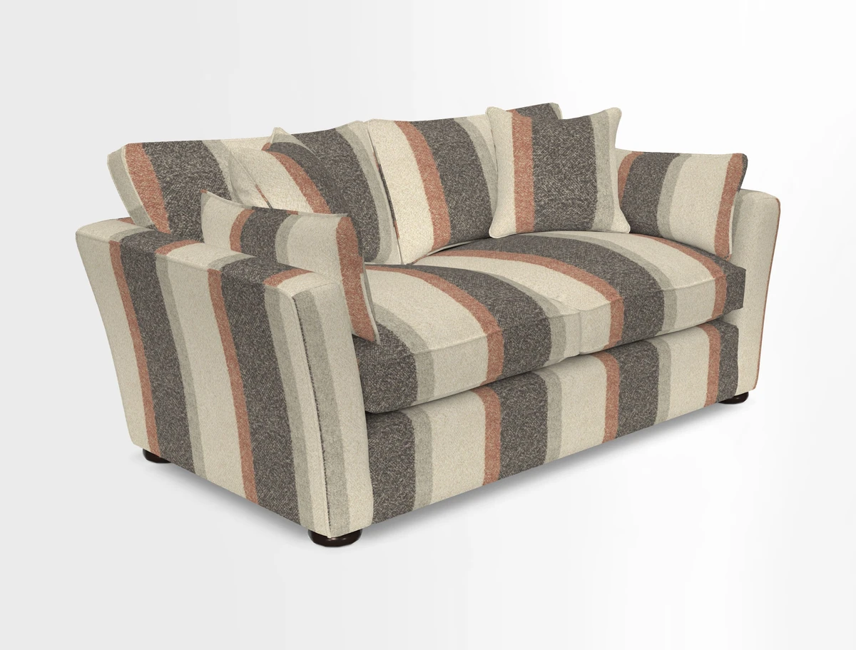 Aldeburgh 2.5 Seater Sofa in Cloth 22 Bayadere Seal with Scatters in Bayadere & Barcode Seal