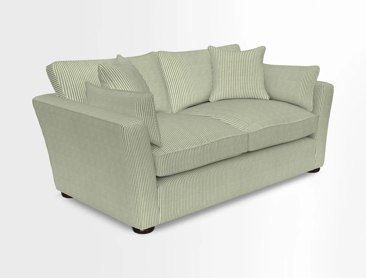 Aldeburgh 2.5 Seater Sofa in Cloth 22 Bayadere Seal with Scatters in Bayadere & Barcode Seal