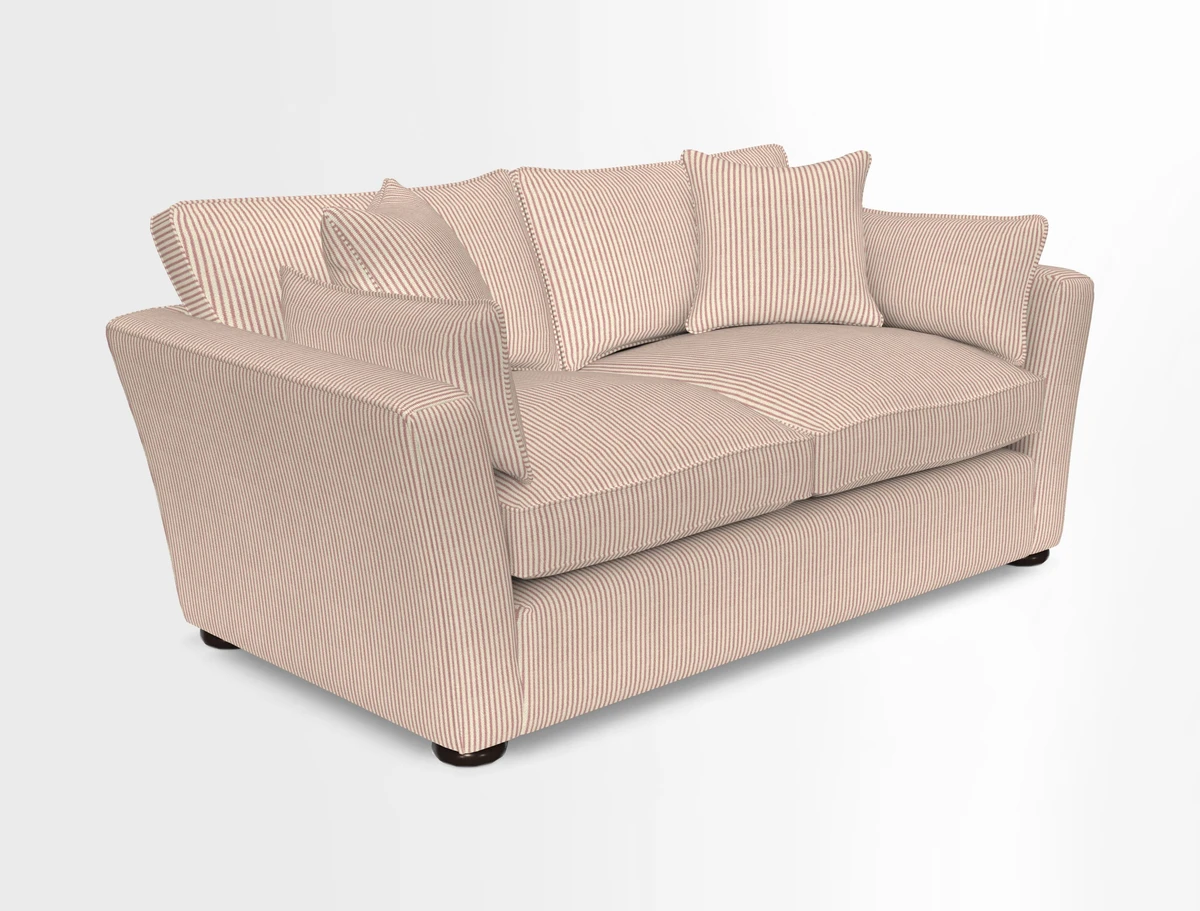 Aldeburgh 2.5 Seater Sofa in Cloth 22 Bayadere Seal with Scatters in Bayadere & Barcode Seal