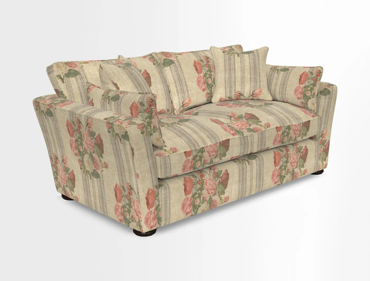 Aldeburgh 2.5 Seater Sofa in Cloth 22 Bayadere Seal with Scatters in Bayadere & Barcode Seal