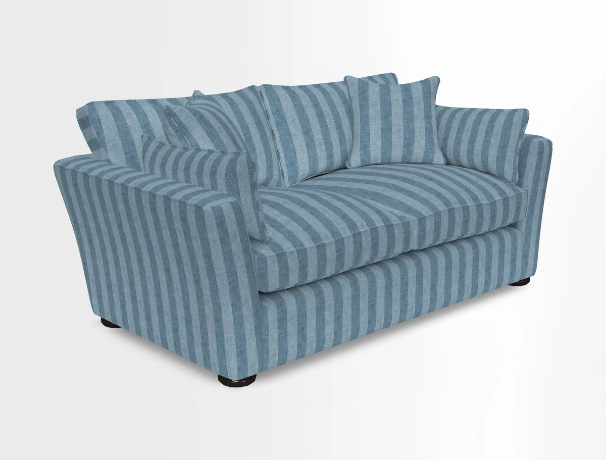 Aldeburgh 2.5 Seater Sofa in Cloth 22 Bayadere Seal with Scatters in Bayadere & Barcode Seal