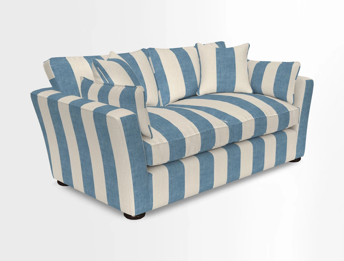Aldeburgh 2.5 Seater Sofa in Cloth 22 Bayadere Seal with Scatters in Bayadere & Barcode Seal