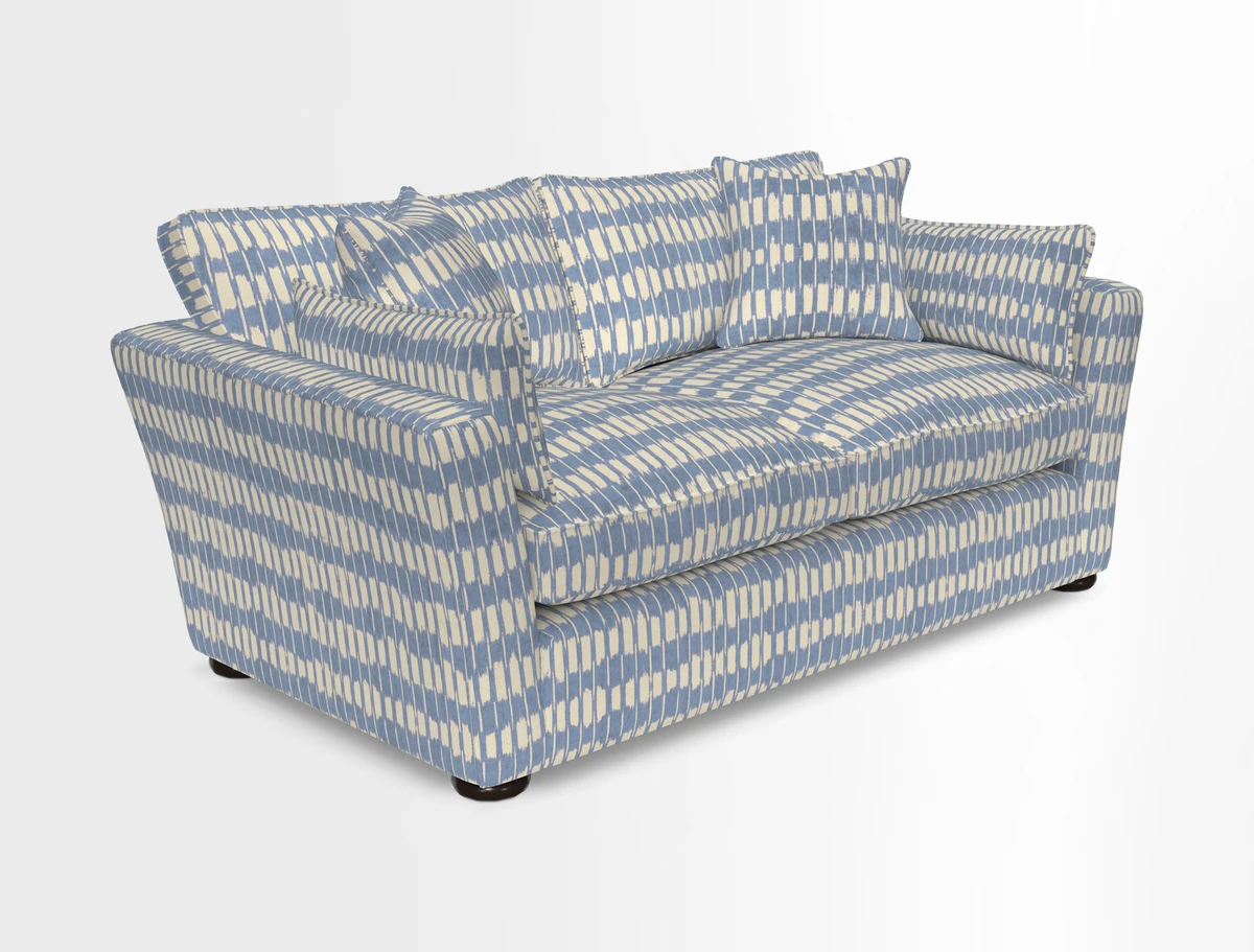 Aldeburgh 2.5 Seater Sofa in Cloth 22 Bayadere Seal with Scatters in Bayadere & Barcode Seal