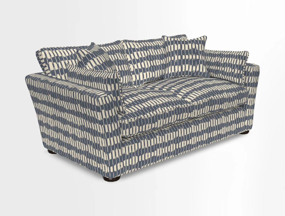 Aldeburgh 2.5 Seater Sofa in Cloth 22 Bayadere Seal with Scatters in Bayadere & Barcode Seal