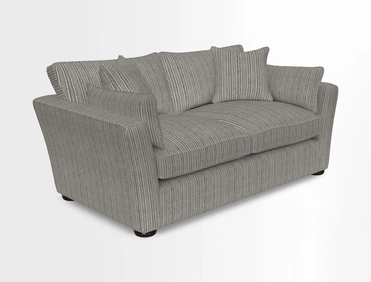 Aldeburgh 2.5 Seater Sofa in Cloth 22 Bayadere Seal with Scatters in Bayadere & Barcode Seal