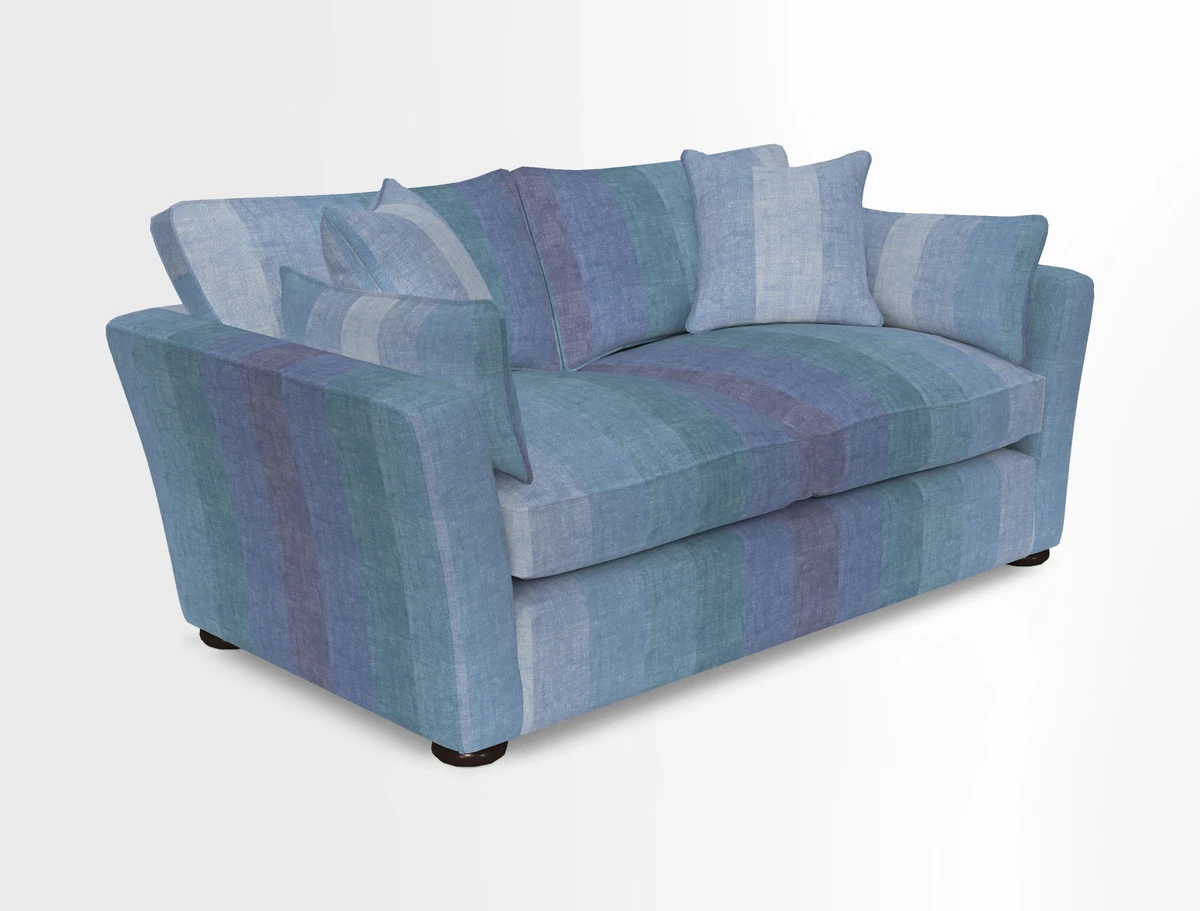 Aldeburgh 2.5 Seater Sofa in Cloth 22 Bayadere Seal with Scatters in Bayadere & Barcode Seal