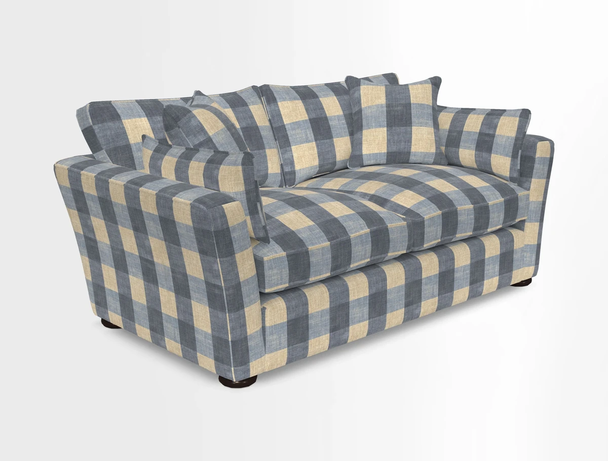 Aldeburgh 2.5 Seater Sofa in Cloth 22 Bayadere Seal with Scatters in Bayadere & Barcode Seal