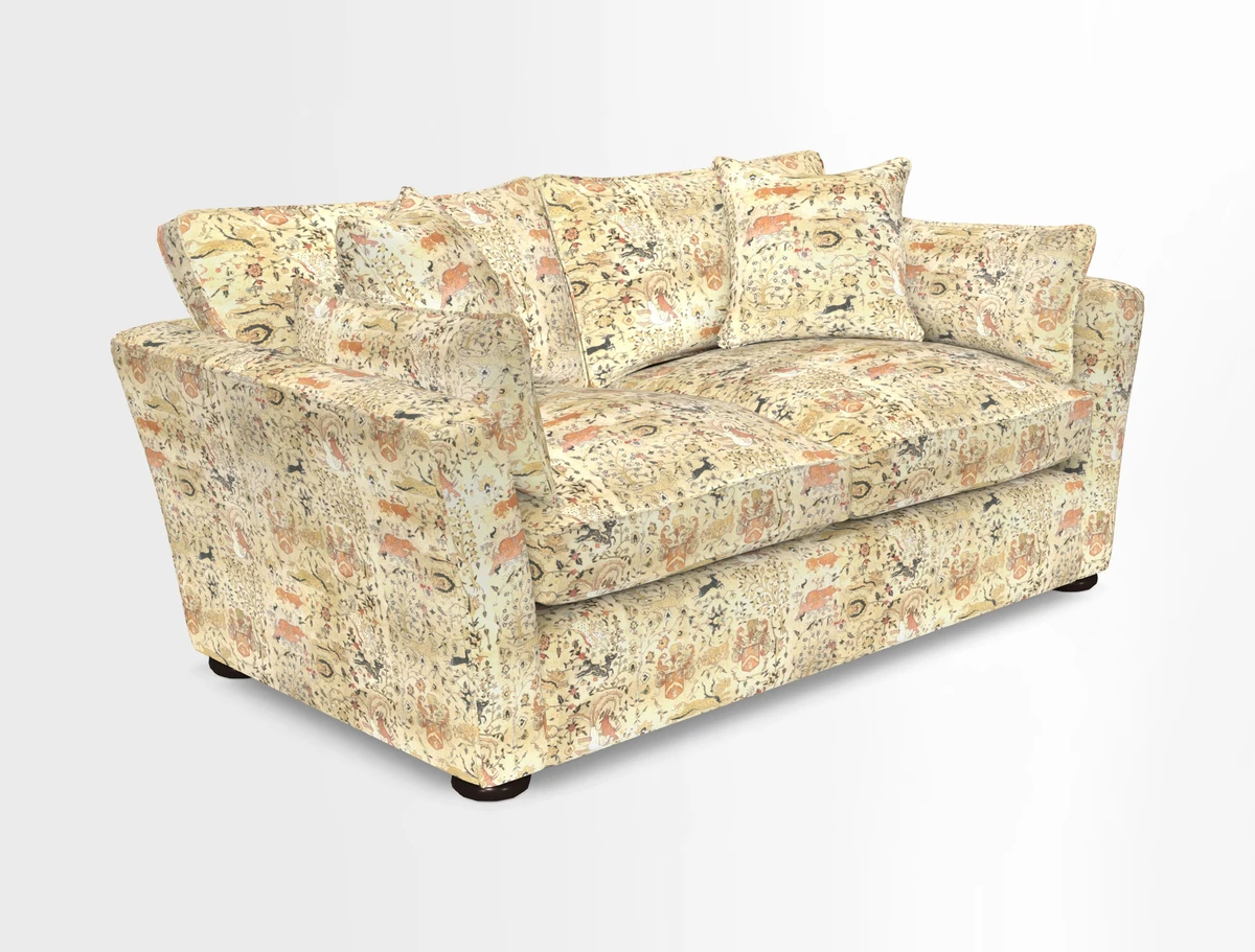 Aldeburgh 2.5 Seater Sofa in Cloth 22 Bayadere Seal with Scatters in Bayadere & Barcode Seal