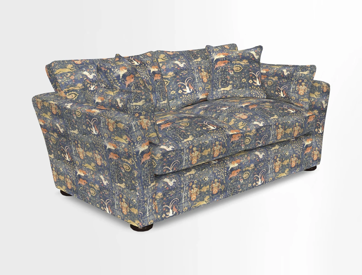 Aldeburgh 2.5 Seater Sofa in Cloth 22 Bayadere Seal with Scatters in Bayadere & Barcode Seal