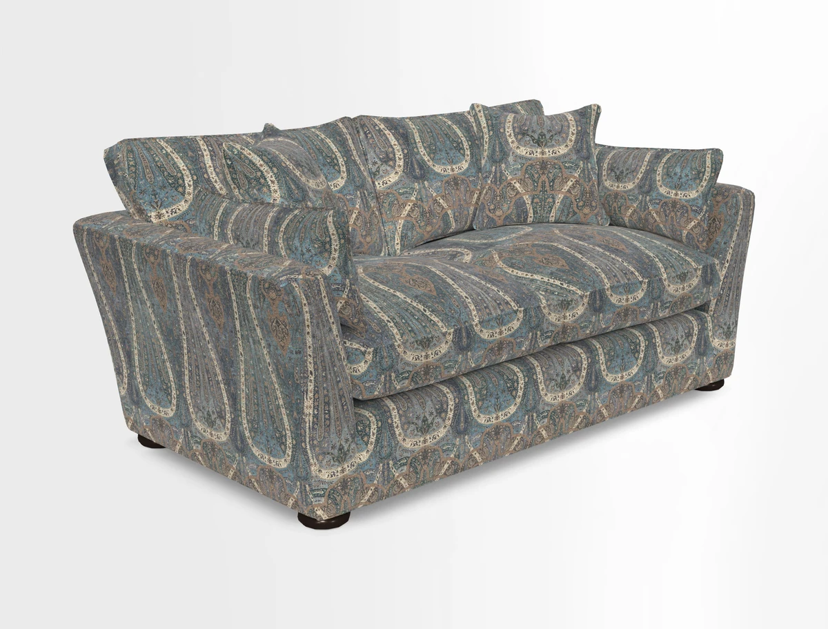 Aldeburgh 2.5 Seater Sofa in Cloth 22 Bayadere Seal with Scatters in Bayadere & Barcode Seal