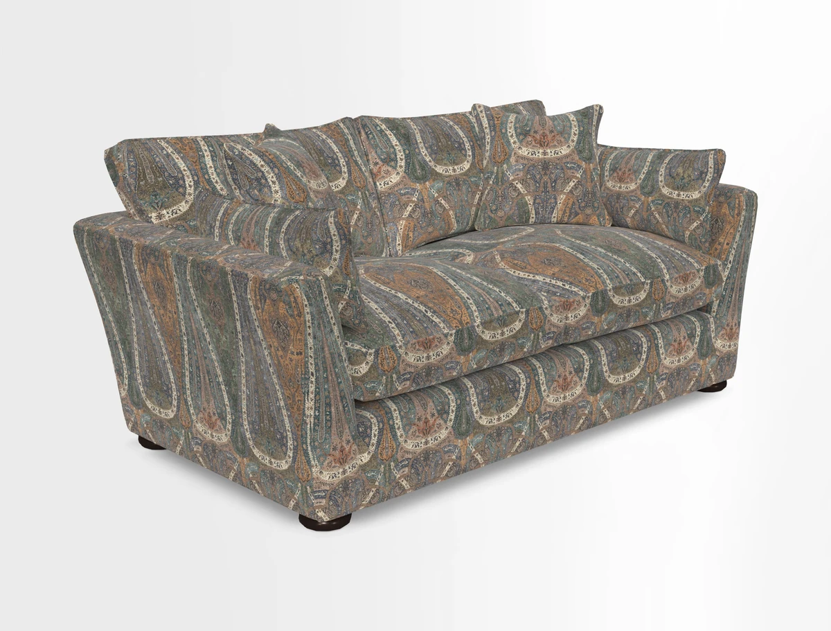 Aldeburgh 2.5 Seater Sofa in Cloth 22 Bayadere Seal with Scatters in Bayadere & Barcode Seal