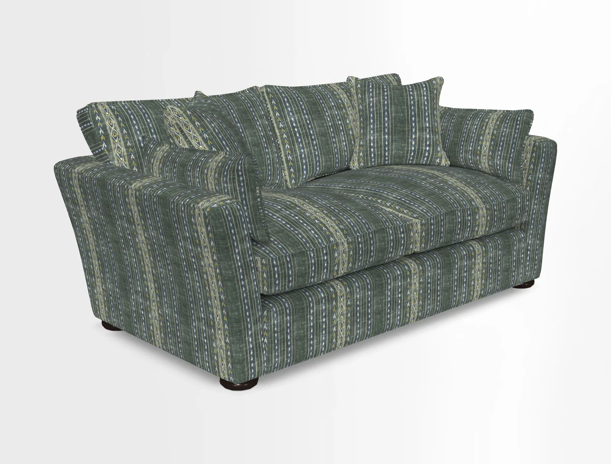 Aldeburgh 2.5 Seater Sofa in Cloth 22 Bayadere Seal with Scatters in Bayadere & Barcode Seal