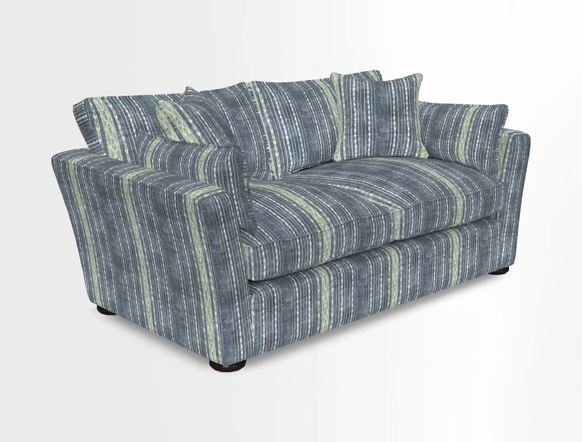 Aldeburgh 2.5 Seater Sofa in Cloth 22 Bayadere Seal with Scatters in Bayadere & Barcode Seal