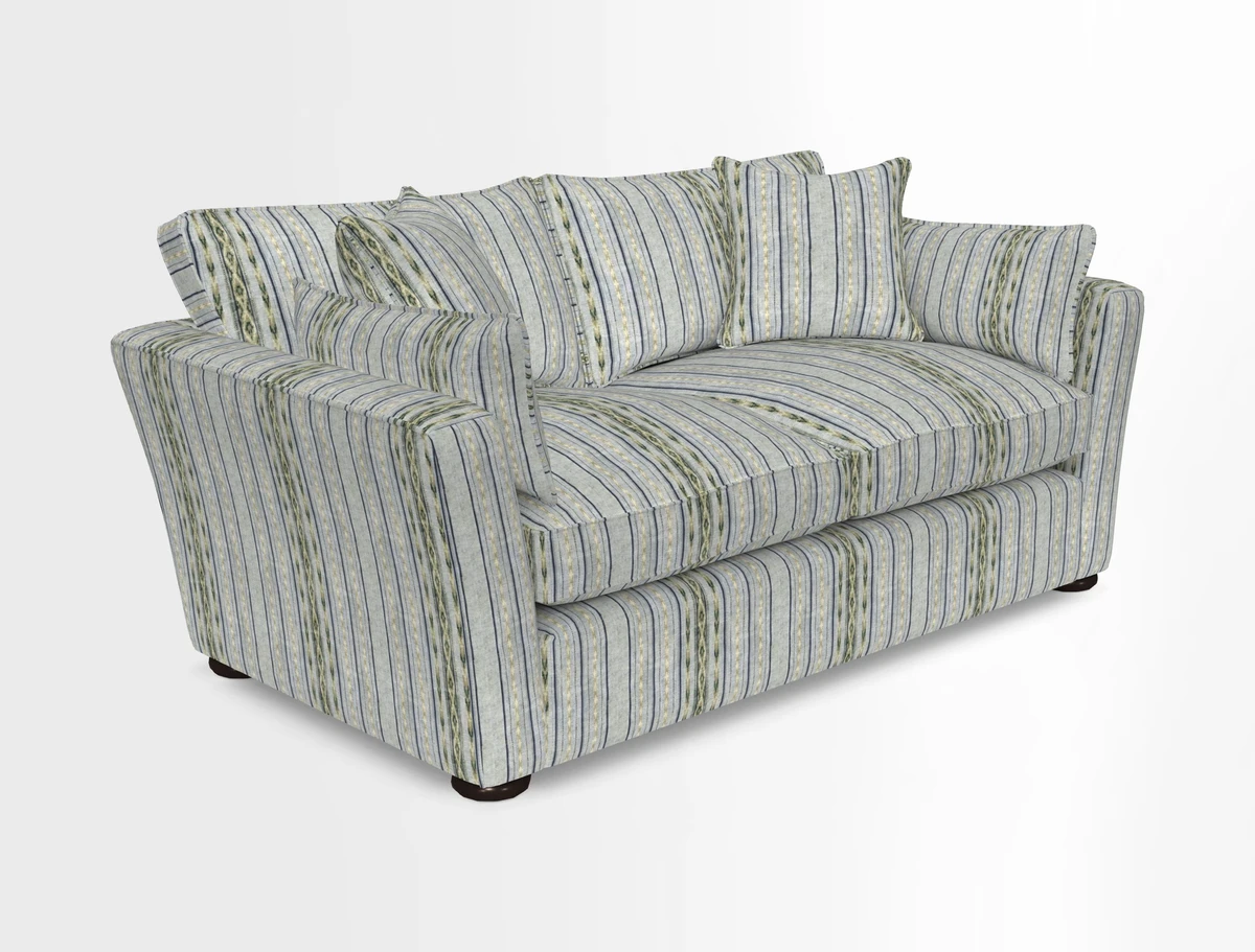 Aldeburgh 2.5 Seater Sofa in Cloth 22 Bayadere Seal with Scatters in Bayadere & Barcode Seal