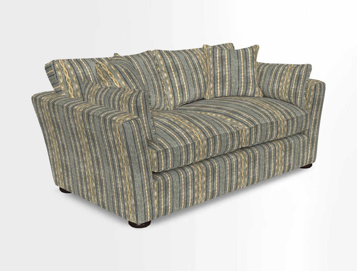 Aldeburgh 2.5 Seater Sofa in Cloth 22 Bayadere Seal with Scatters in Bayadere & Barcode Seal