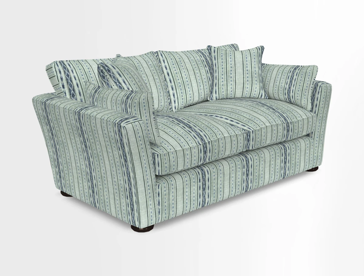 Aldeburgh 2.5 Seater Sofa in Cloth 22 Bayadere Seal with Scatters in Bayadere & Barcode Seal