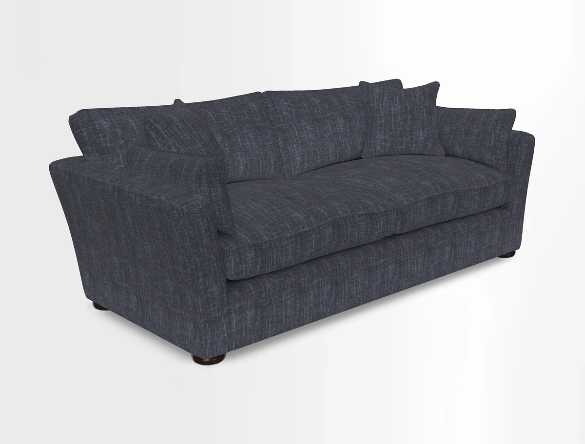 Aldeburgh 3 Seater Sofa in Cloth 22 Bayadere Seal with Scatters in Bayadere & Barcode Seal