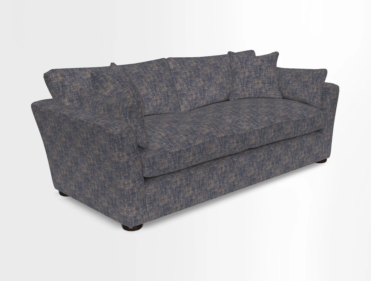 Aldeburgh 3 Seater Sofa in Cloth 22 Bayadere Seal with Scatters in Bayadere & Barcode Seal
