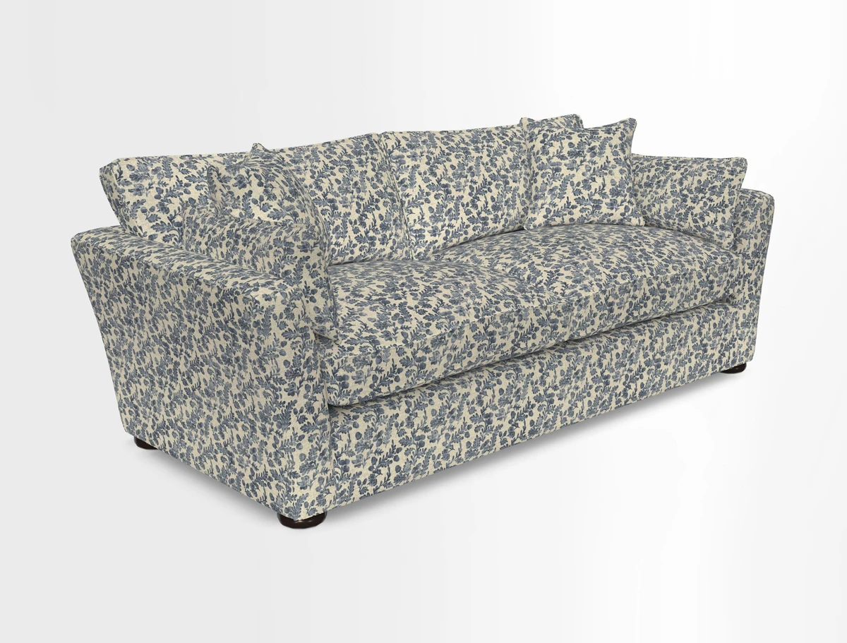 Aldeburgh 3 Seater Sofa in Cloth 22 Bayadere Seal with Scatters in Bayadere & Barcode Seal