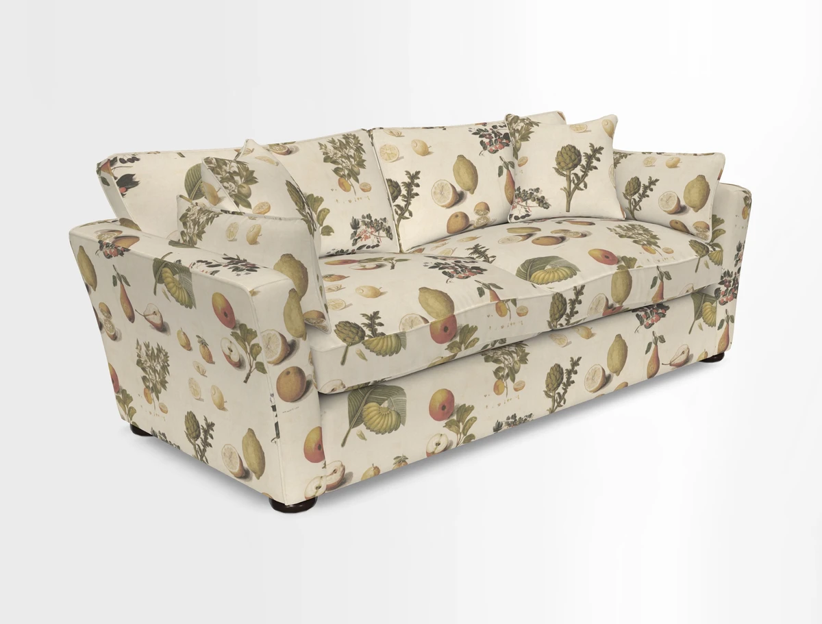 Aldeburgh 3 Seater Sofa in Cloth 22 Bayadere Seal with Scatters in Bayadere & Barcode Seal
