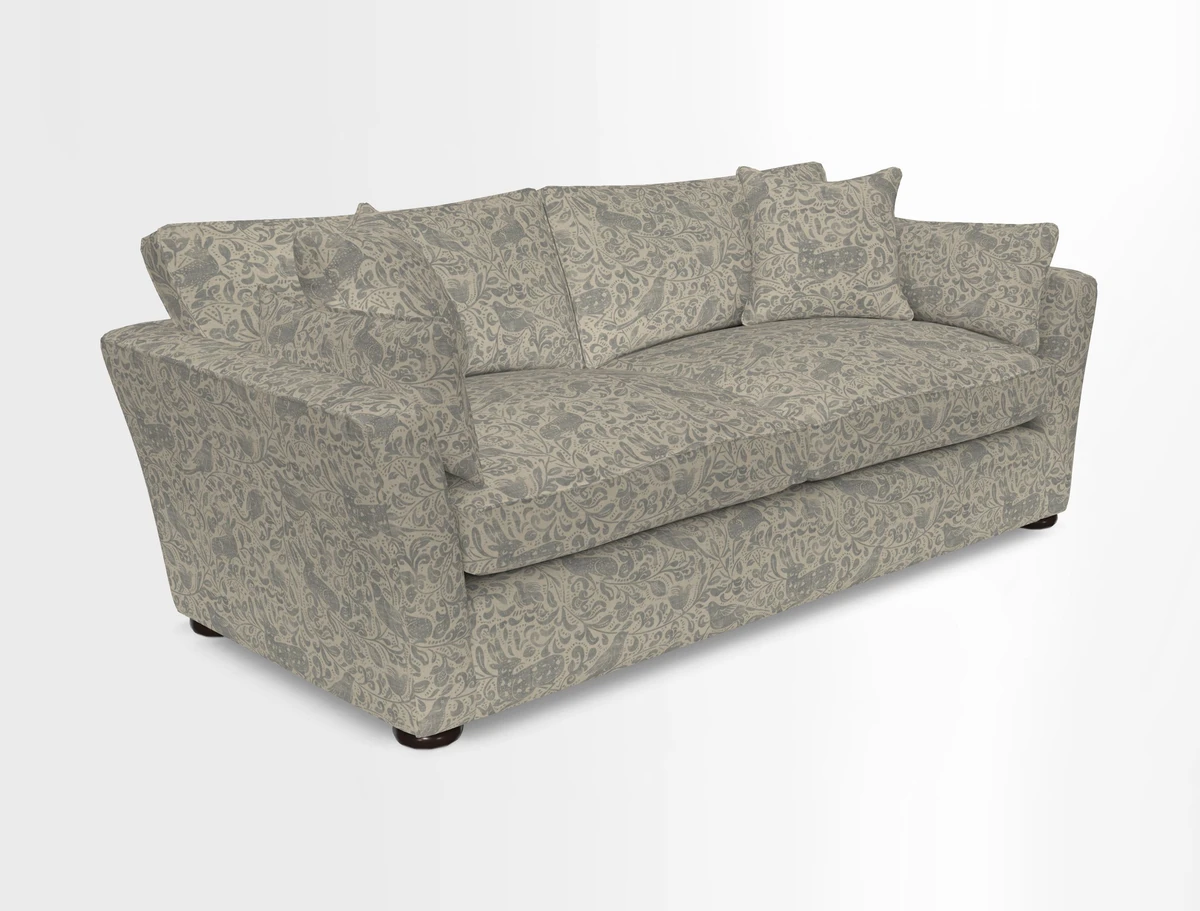 Aldeburgh 3 Seater Sofa in Cloth 22 Bayadere Seal with Scatters in Bayadere & Barcode Seal